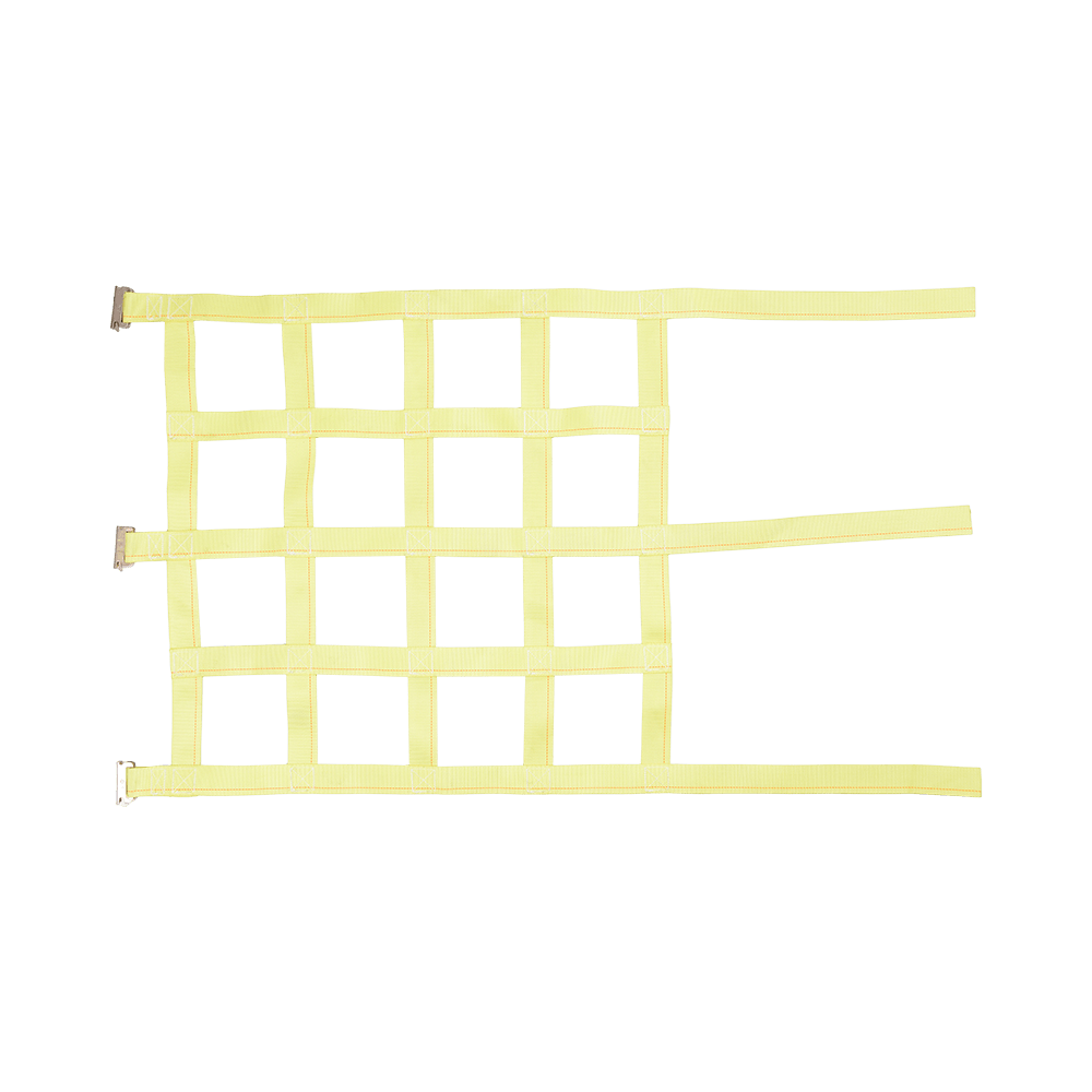 Polyester Webbing Cargo Nets with Ratchet Buckles Trailer Straps and E Hook