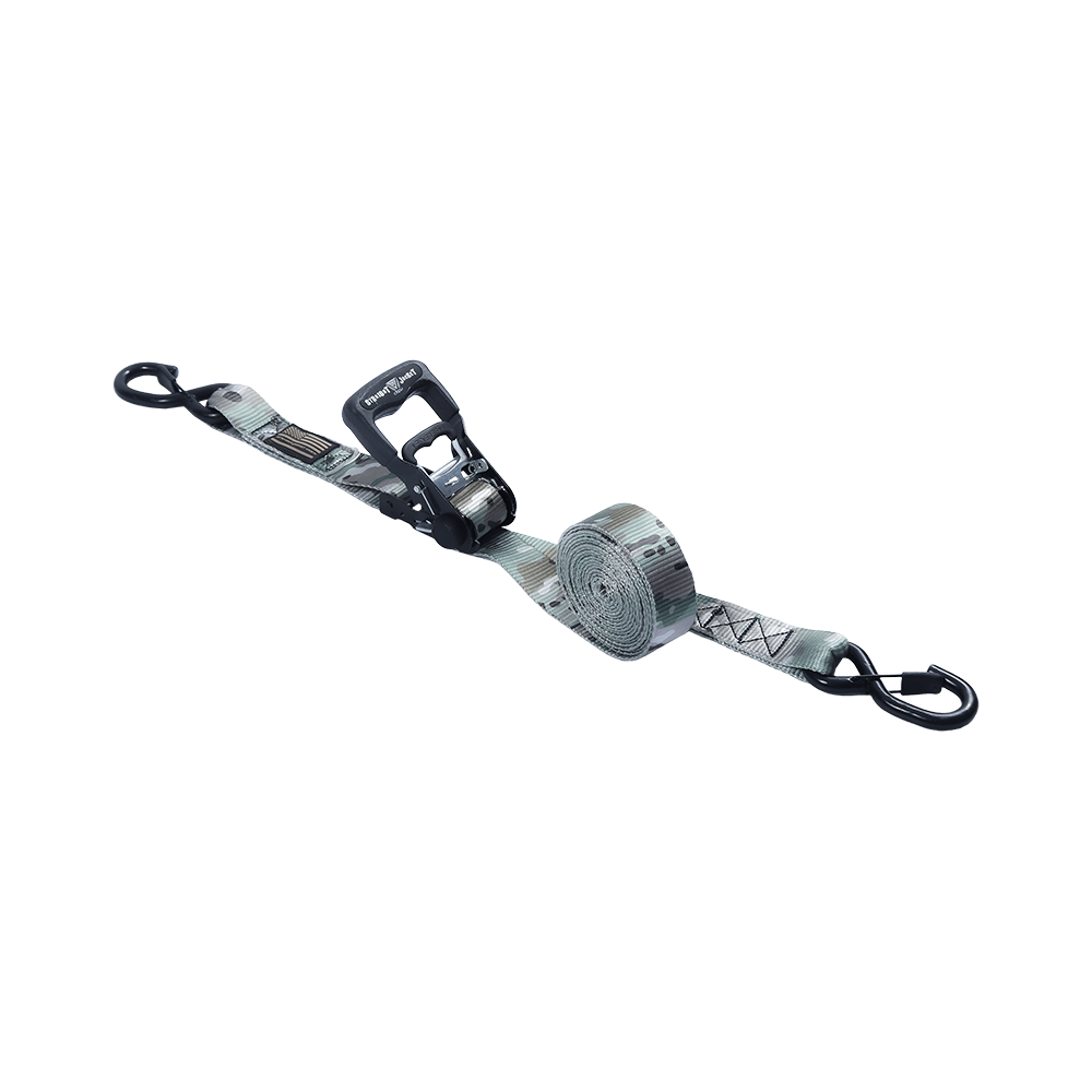 Camouflage Rubber Ratchet Buckle Handle Boat Car ATV Roof Rack Strap