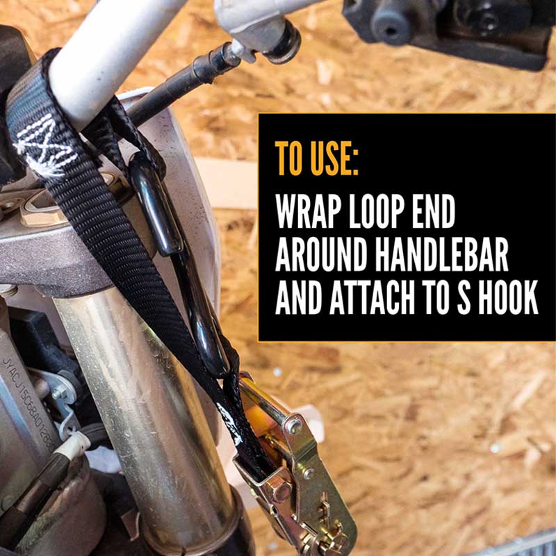 1'' X 7' Mini Motorcycle Ratchet Strap With S Hooks