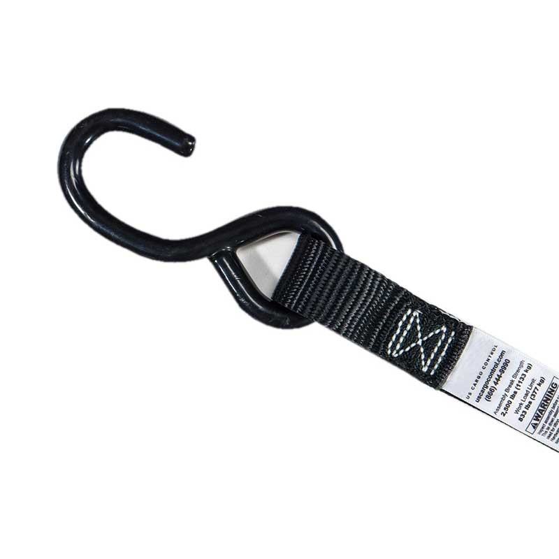 1'' X 7' Mini Motorcycle Ratchet Strap With S Hooks