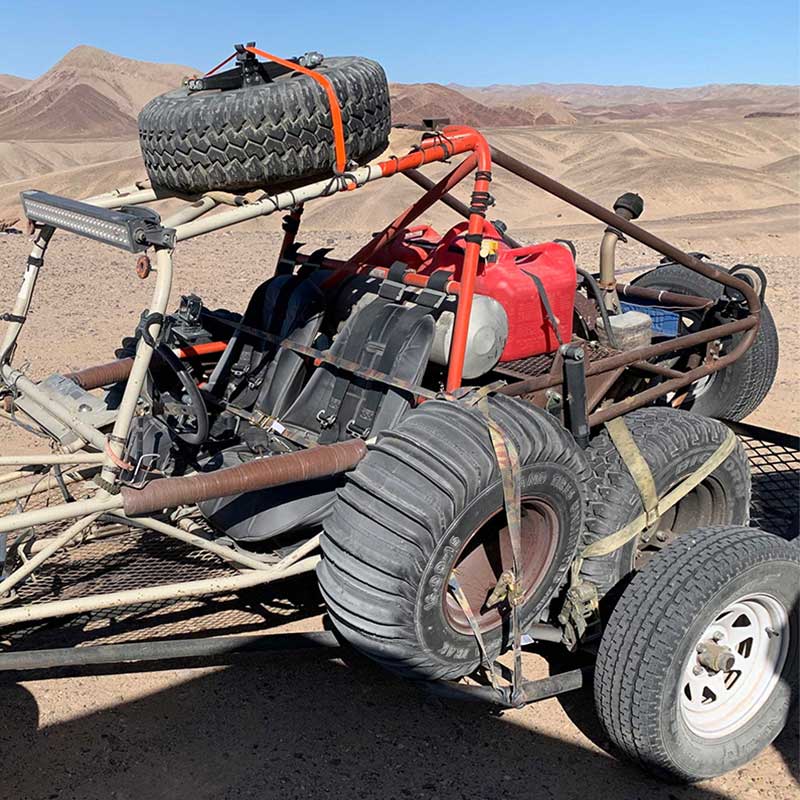 1'' X 8' Camouflage Iron Handle Ratchet Strap with Vinyl-Coated S-Hook and Keeper