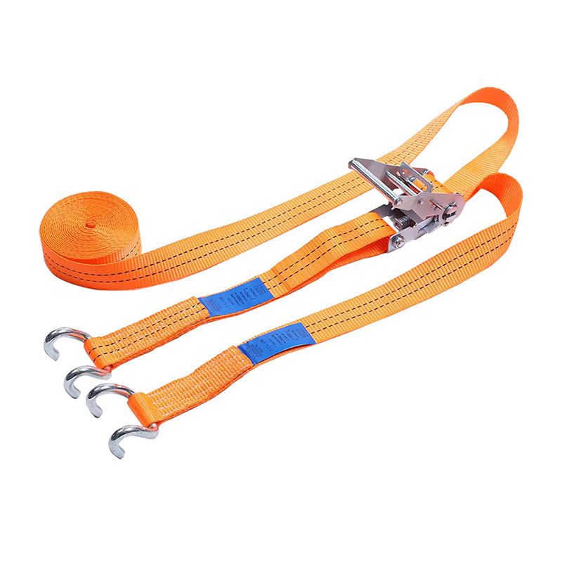 White Zinc Short Steel Handle 2T Ratchet Strap U hook Designed for Flatbed Truck Cargo Transport