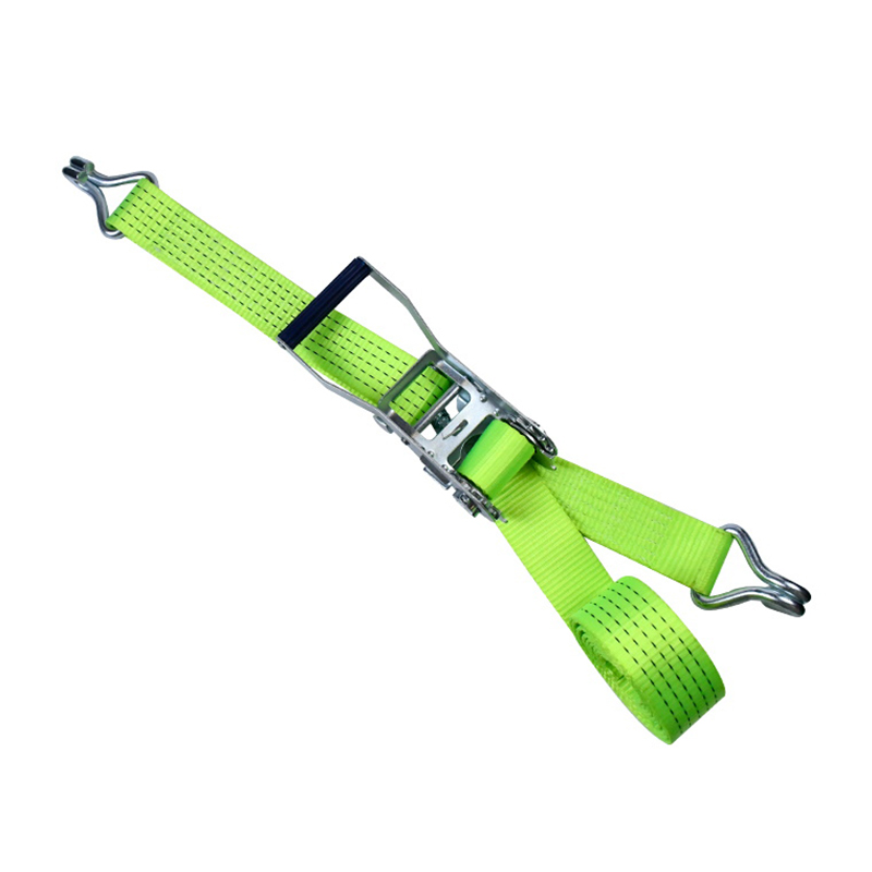 50mm 5000kg White Zinc Plastic Handle Ratchet Strap with Claw Hooks