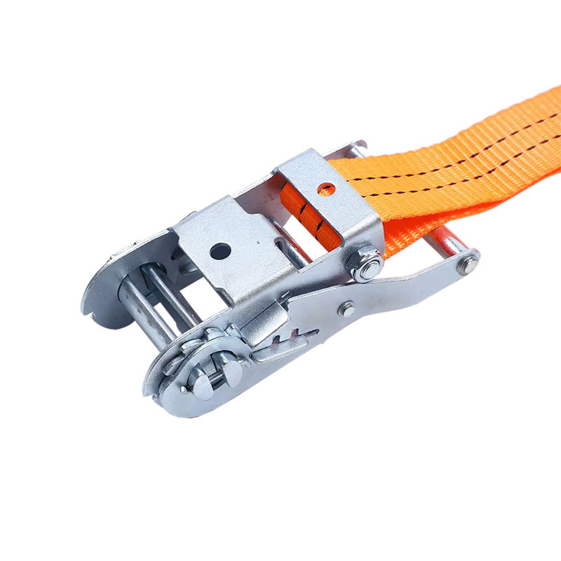 White Zinc Short Steel Handle 2T Ratchet Strap U hook Designed for Flatbed Truck Cargo Transport