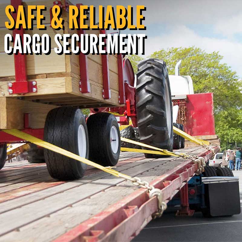 3'' X 30' Ratchet Tie Down Strap With Chain Extensions