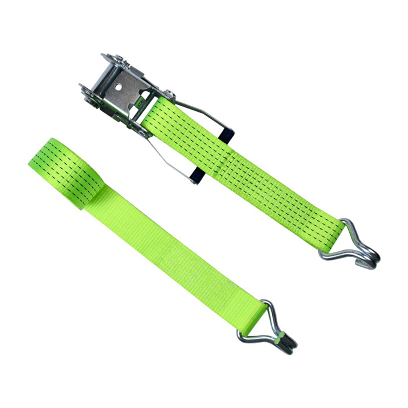 50mm 5000kg White Zinc Plastic Handle Ratchet Strap with Claw Hooks