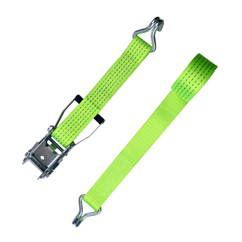 50mm 5000kg White Zinc Plastic Handle Ratchet Strap with Claw Hooks