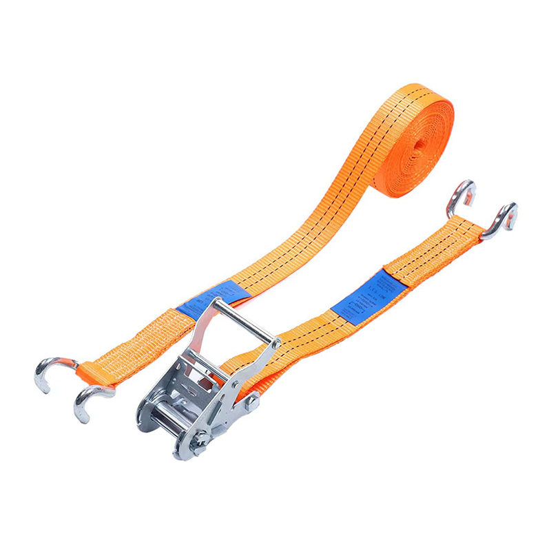 White Zinc Short Steel Handle 2T Ratchet Strap U hook Designed for Flatbed Truck Cargo Transport