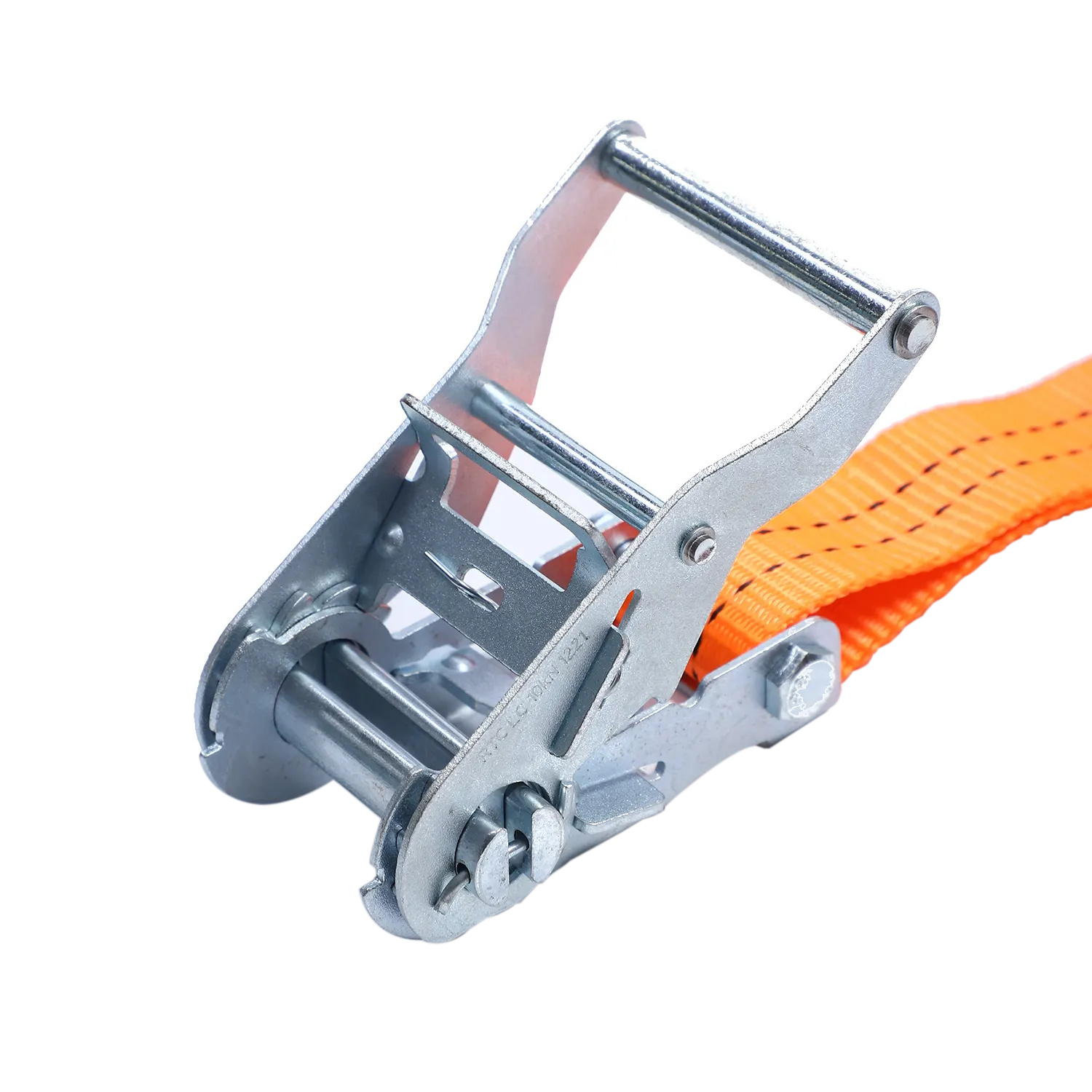 White Zinc Short Steel Handle 2T Ratchet Strap U hook Designed for Flatbed Truck Cargo Transport