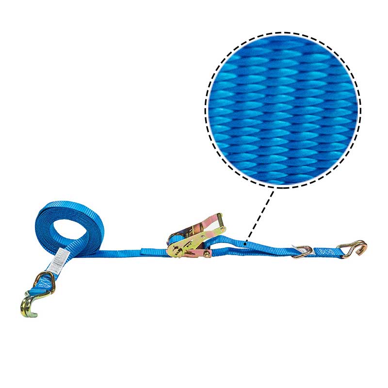 Customized Logo 1'' X 15' Ratchet Strap with J-Hook And D-Ring