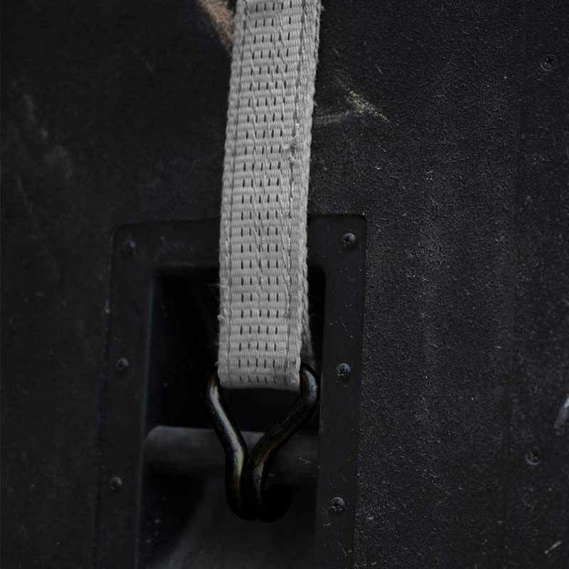 1'' X 15' Rubber Coated Handle Ratchet Strap with Vinyl Coated Wire Hooks