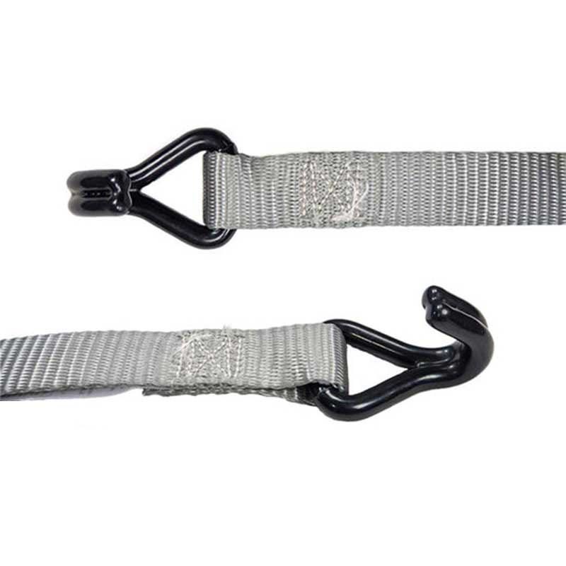 1'' X 15' Rubber Coated Handle Ratchet Strap with Vinyl Coated Wire Hooks