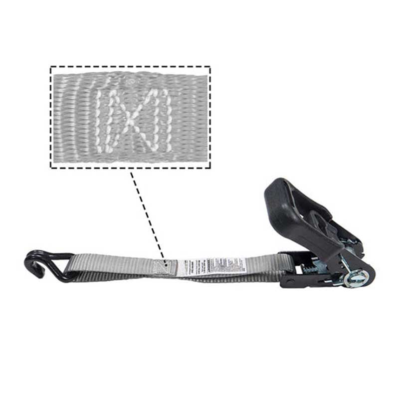 1'' X 15' Rubber Coated Handle Ratchet Strap with Vinyl Coated Wire Hooks
