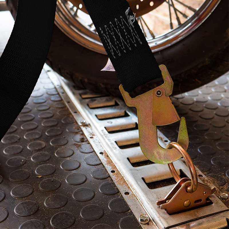 1'' X 6' Polyester Ratchet Buckle Strap with Flat Snap Hooks