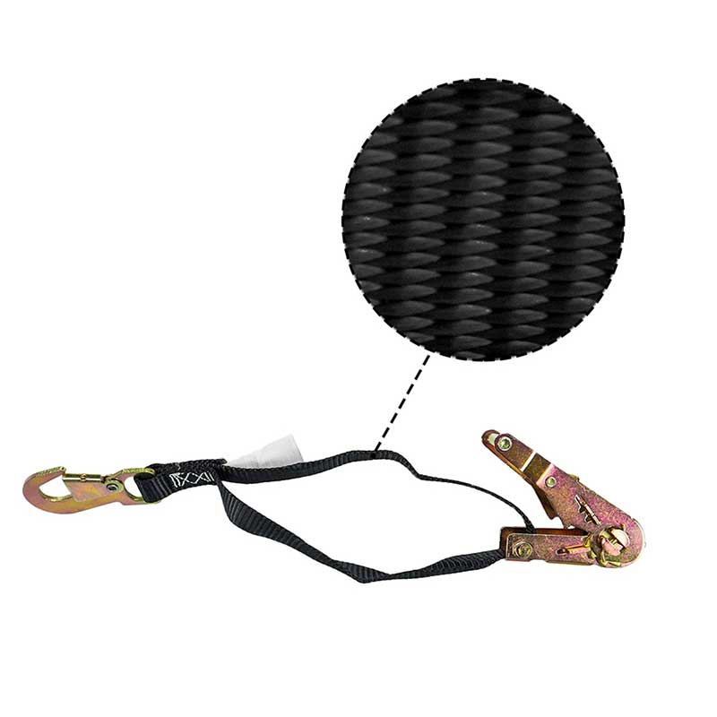 1'' X 6' Polyester Ratchet Buckle Strap with Flat Snap Hooks