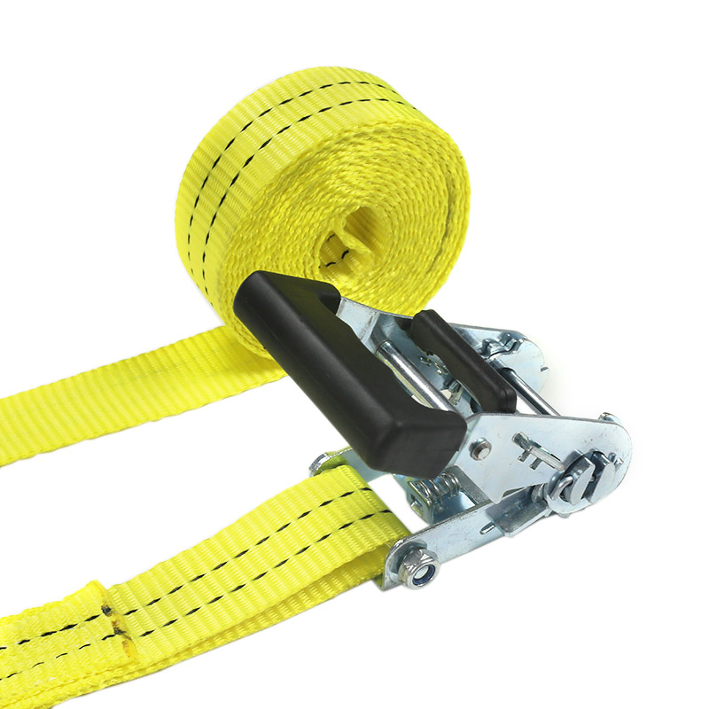 35mm 2t Rubber Coated Handle Ratchet Straps for Cargo Transport