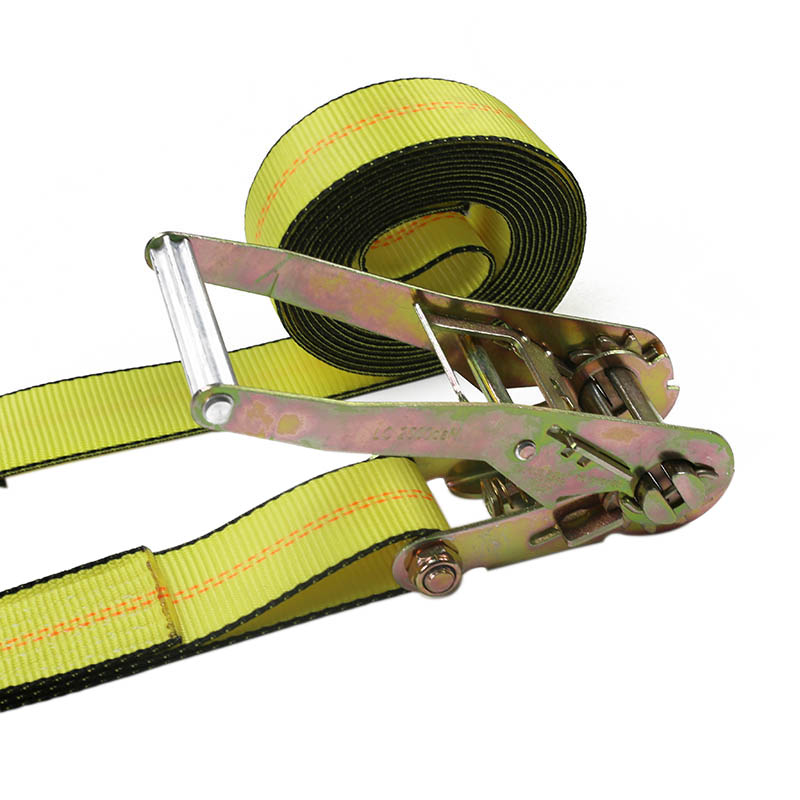 2'' Flat Hook Ratchet Straps for Trailer Truck Load Securement