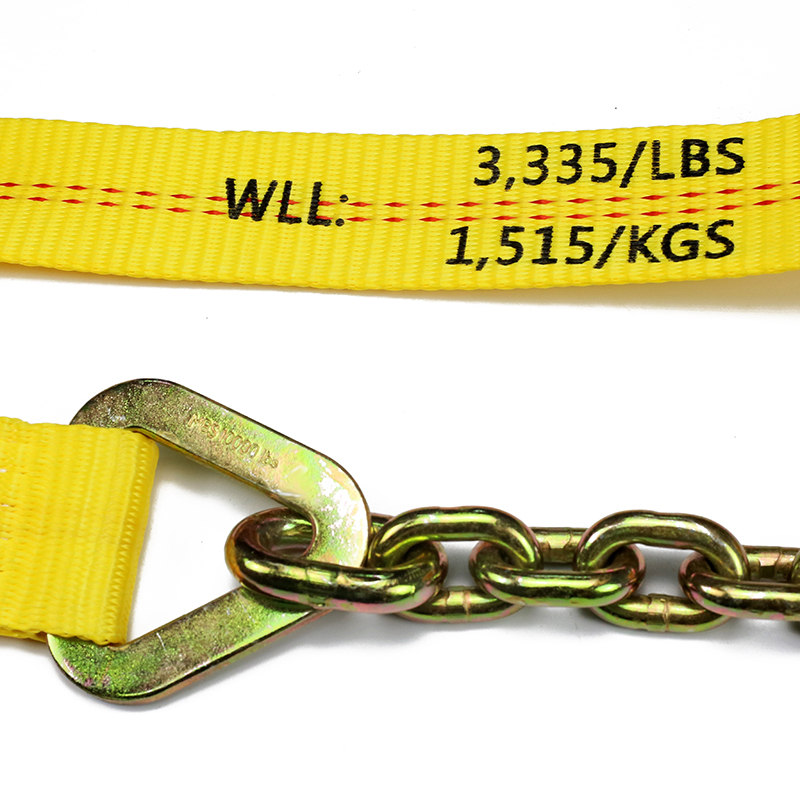 Double-Redline 2inch Ratchet Strap With Chain Anchor Extension