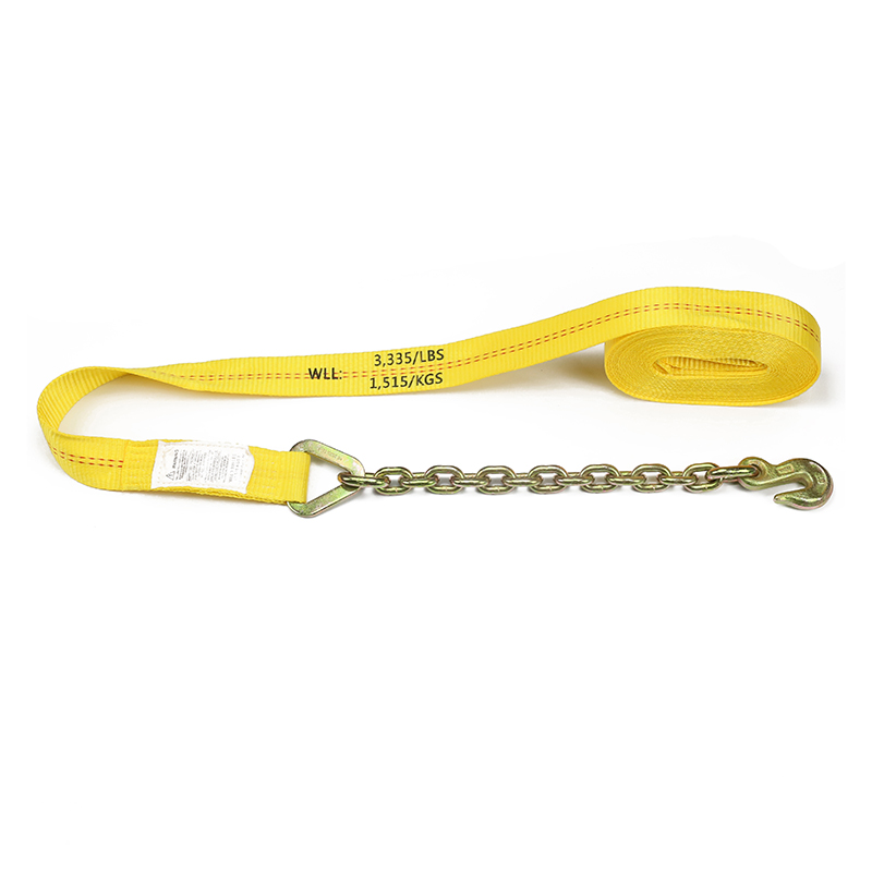 Double-Redline 2inch Ratchet Strap With Chain Anchor Extension