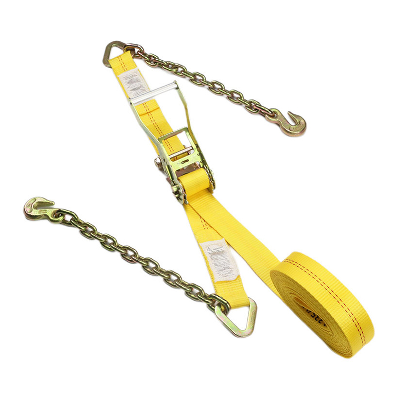 Double-Redline 2inch Ratchet Strap With Chain Anchor Extension