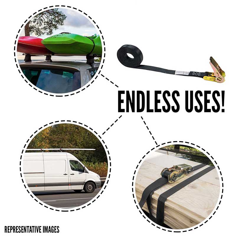 The 1 X 10' Black Endless Ratchet Strap