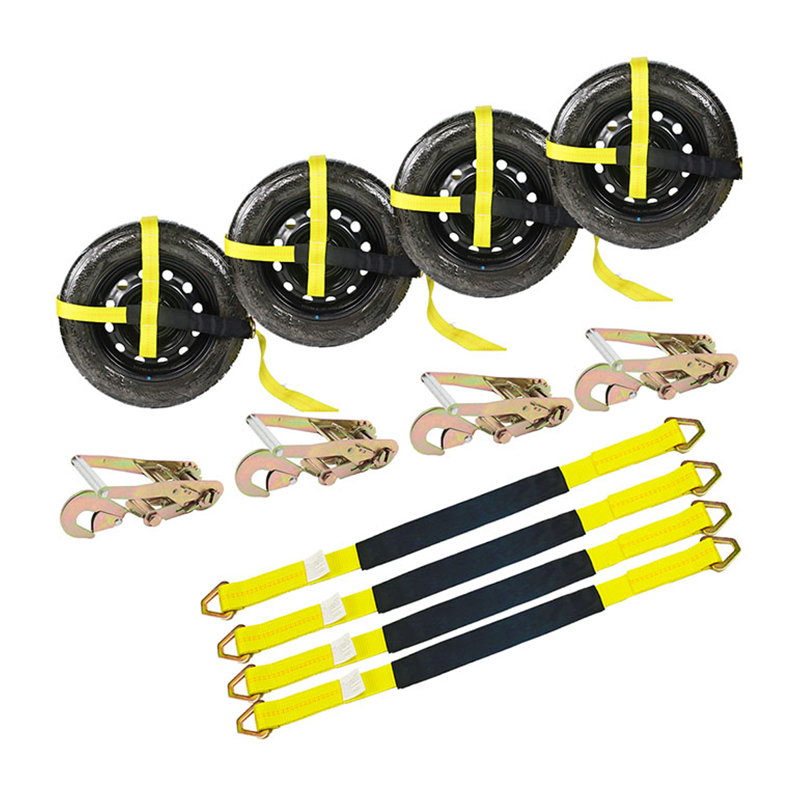 The Adjustable 2INCH Tire Wheel Tie Down With Snap Hook D Ring